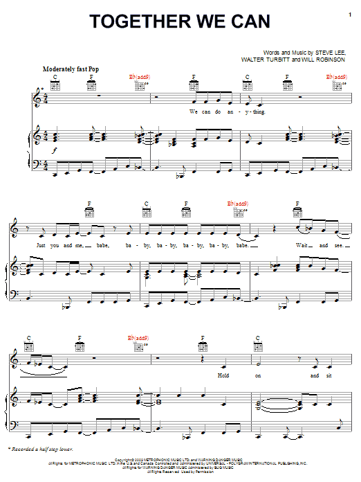 Learn to play The Cheetah Girls Together We Can sheet music for Piano, Vocal & Guitar Chords (Right-Hand Melody) in minutes. Price: 7.8900$ The Cheetah Girls Together We Can sheet music notes and chords arranged for Piano, Vocal & Guitar Chords (Right-Hand Melody)