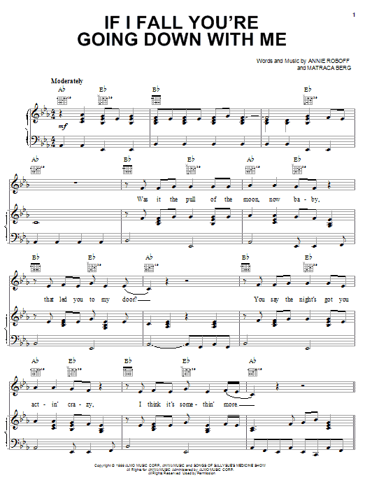 Learn to play Dixie Chicks If I Fall You're Going Down With Me sheet music for Piano, Vocal & Guitar Chords (Right-Hand Melody) in minutes. Price: 7.8900$ Dixie Chicks If I Fall You're Going Down With Me sheet music notes and chords arranged for Piano, Vocal & Guitar Chords (Right-Hand Melody)