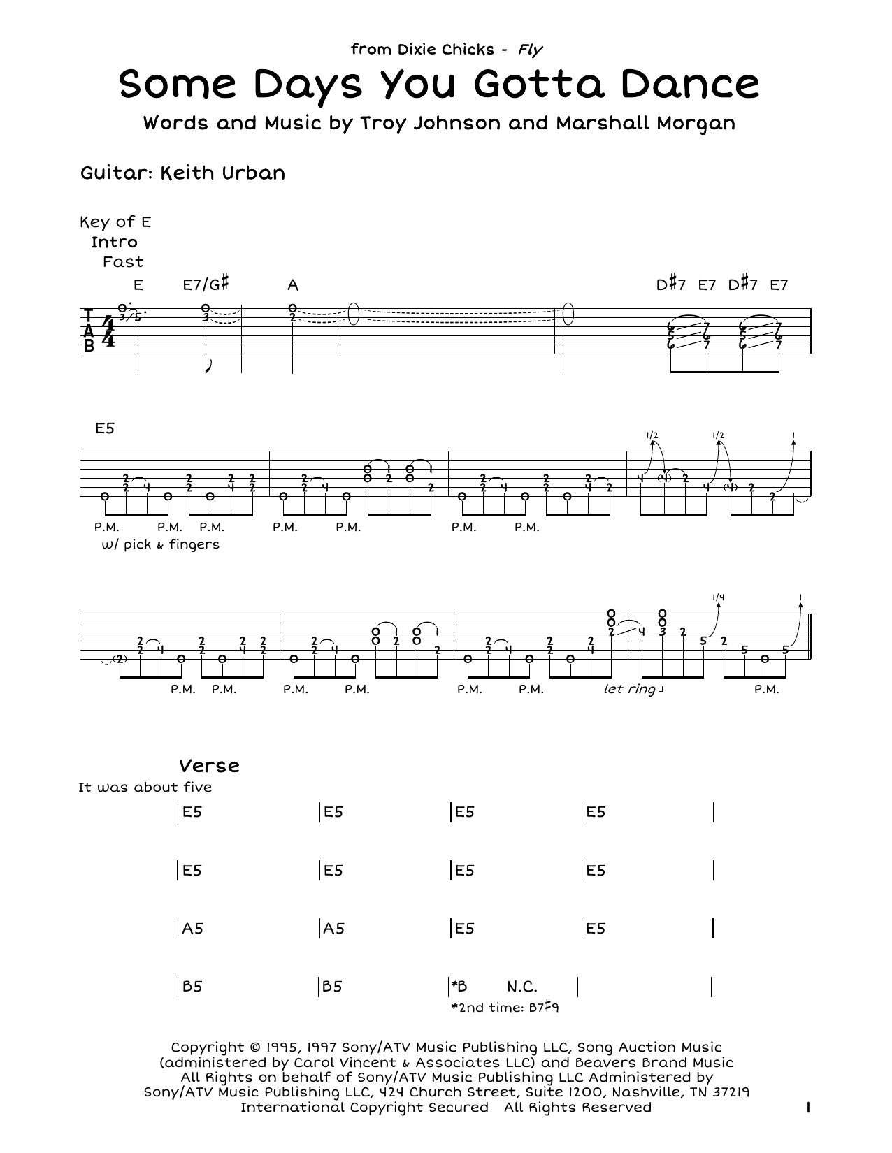 Dixie Chicks Some Days You Gotta Dance sheet music notes and chords. Download Printable PDF.