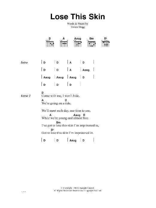 The Clash Lose This Skin sheet music notes and chords. Download Printable PDF.