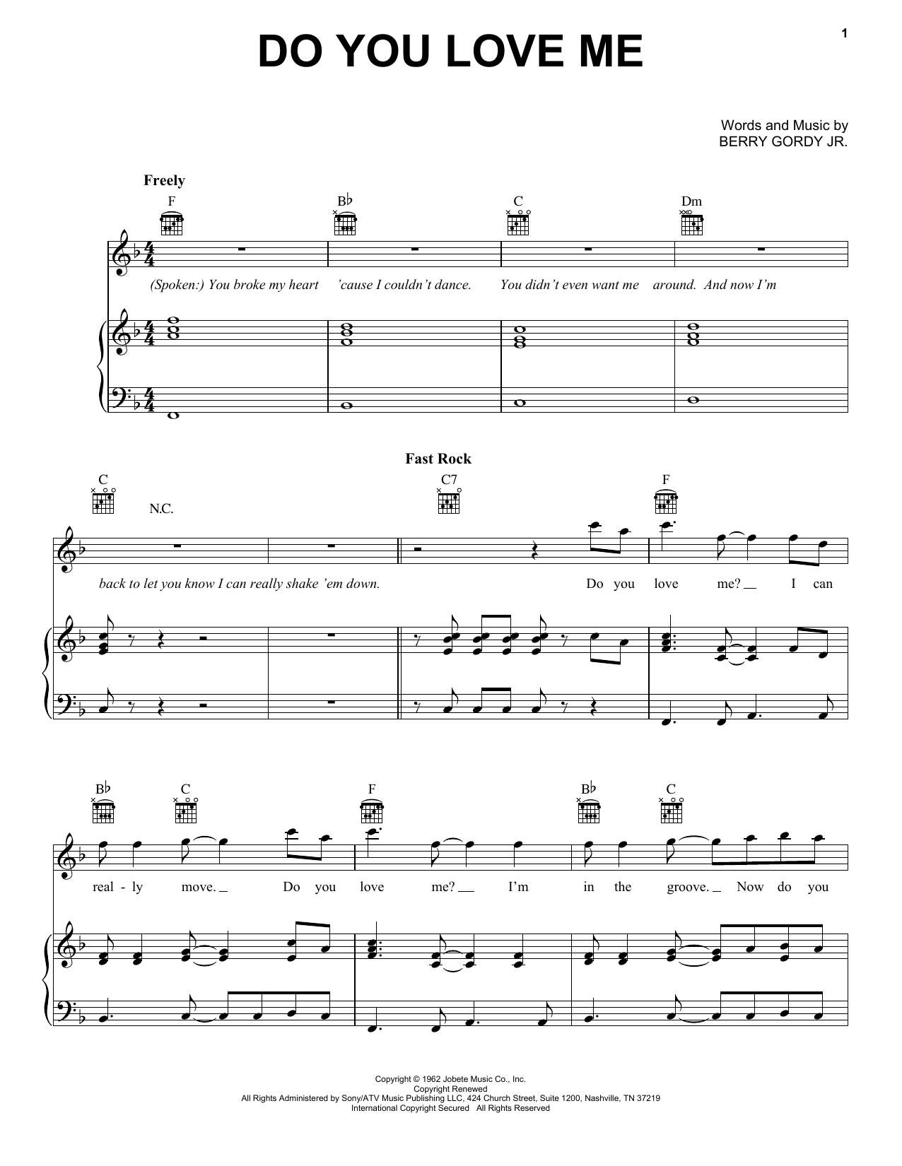 The Contours Do You Love Me sheet music notes and chords. Download Printable PDF.