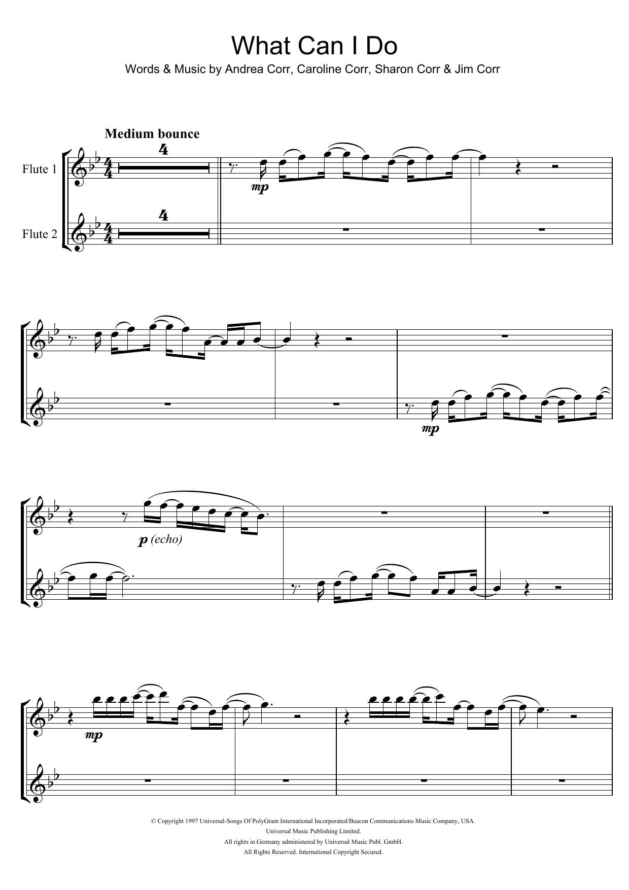 The Corrs What Can I Do sheet music notes and chords. Download Printable PDF.