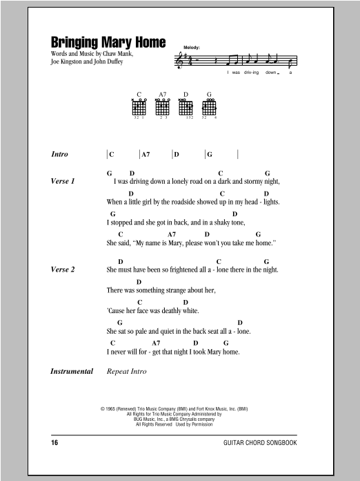 The Country Gentleman Bringing Mary Home sheet music notes and chords. Download Printable PDF.