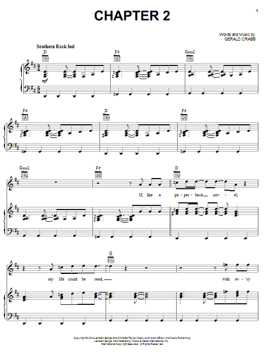 Learn to play The Crabb Family Chapter 2 sheet music for Piano, Vocal & Guitar Chords (Right-Hand Melody) in minutes. Price: 7.8900$ The Crabb Family Chapter 2 sheet music notes and chords arranged for Piano, Vocal & Guitar Chords (Right-Hand Melody)