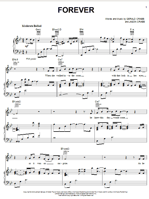 Learn to play The Crabb Family Forever sheet music for Piano, Vocal & Guitar Chords (Right-Hand Melody) in minutes. Price: 7.8900$ The Crabb Family Forever sheet music notes and chords arranged for Piano, Vocal & Guitar Chords (Right-Hand Melody)
