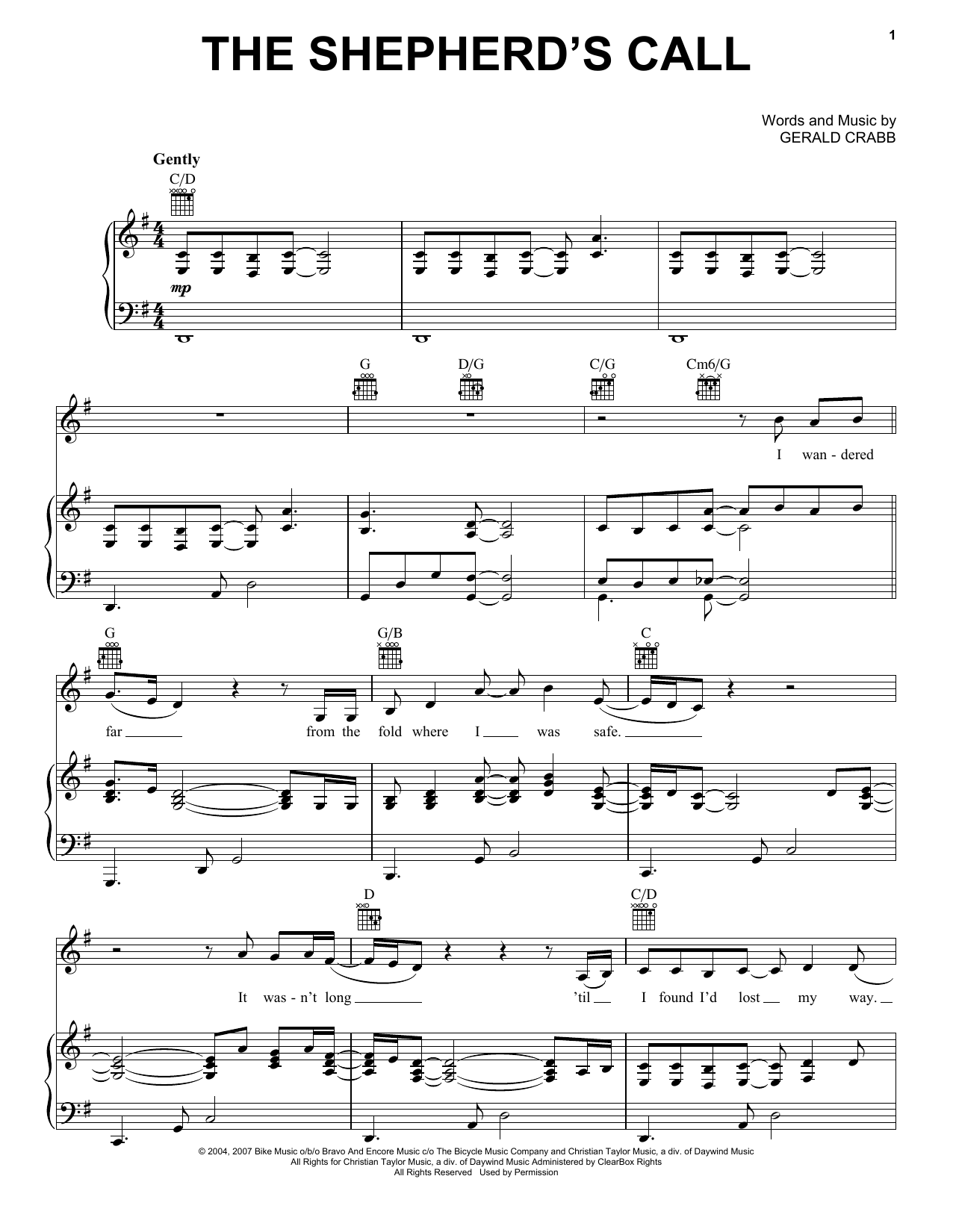 Learn to play The Crabb Family The Shepherd's Call sheet music for Piano, Vocal & Guitar Chords (Right-Hand Melody) in minutes. Price: 7.8900$ The Crabb Family The Shepherd's Call sheet music notes and chords arranged for Piano, Vocal & Guitar Chords (Right-Hand Melody)