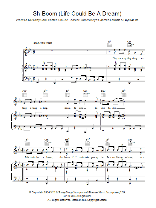 The Crew-Cuts Sh-Boom (Life Could Be A Dream) sheet music notes and chords. Download Printable PDF.