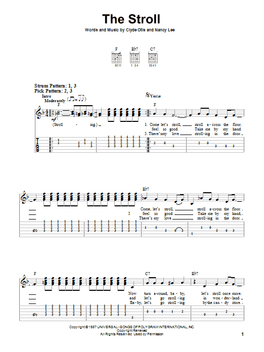 The Diamonds The Stroll sheet music notes and chords. Download Printable PDF.