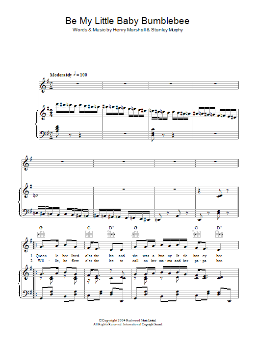 Learn to play The Dolly Sisters Be My Little Baby Bumble Bee sheet music for Piano, Vocal & Guitar Chords in minutes. Price: 7.8900$ The Dolly Sisters Be My Little Baby Bumble Bee sheet music notes and chords arranged for Piano, Vocal & Guitar Chords