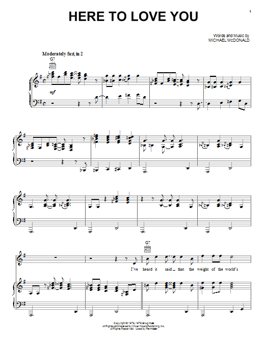 Learn to play The Doobie Brothers Here To Love You sheet music for Piano, Vocal & Guitar Chords (Right-Hand Melody) in minutes. Price: 7.8900$ The Doobie Brothers Here To Love You sheet music notes and chords arranged for Piano, Vocal & Guitar Chords (Right-Hand Melody)