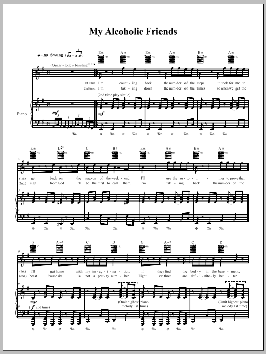Learn to play The Dresden Dolls My Alcoholic Friends sheet music for Piano, Vocal & Guitar Chords (Right-Hand Melody) in minutes. Price: 7.8900$ The Dresden Dolls My Alcoholic Friends sheet music notes and chords arranged for Piano, Vocal & Guitar Chords (Right-Hand Melody)