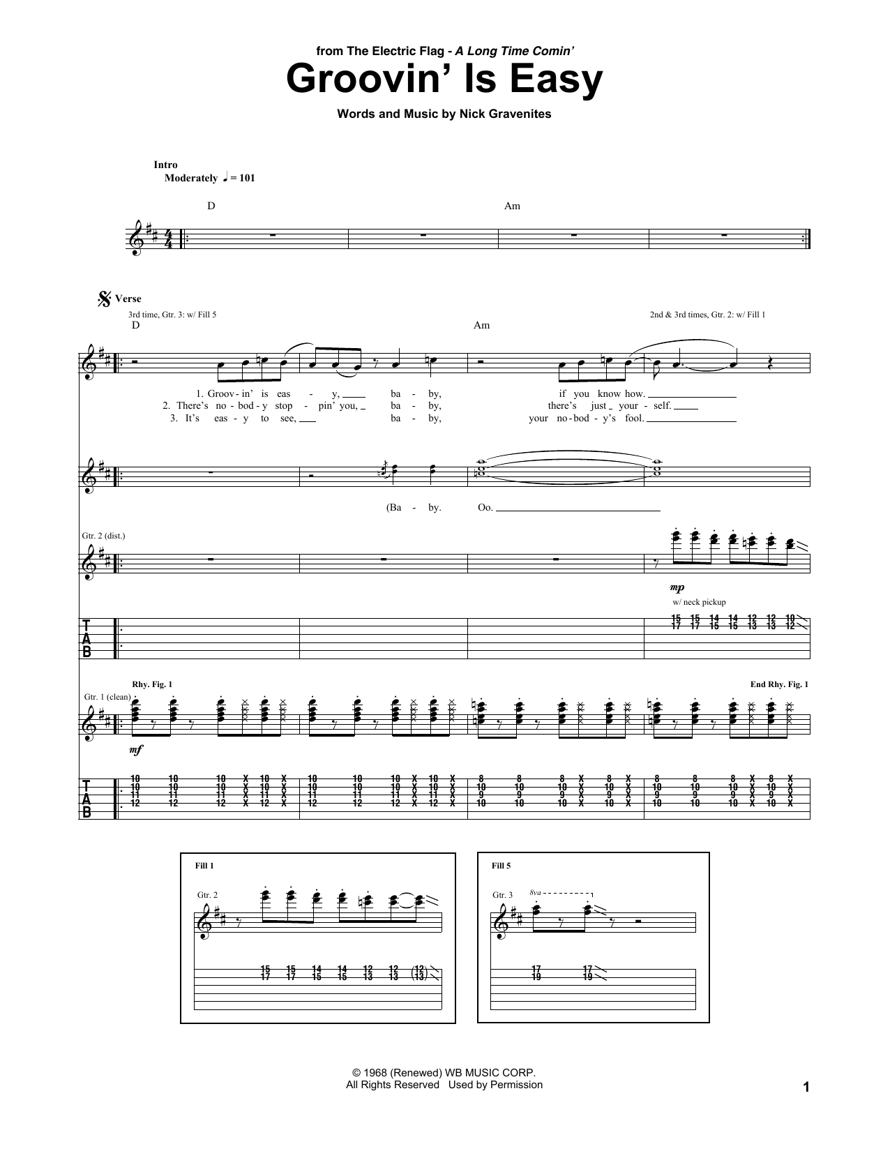 Learn to play The Electric Flag Groovin' Is Easy sheet music for Guitar Tab in minutes. Price: 7.8900$ The Electric Flag Groovin' Is Easy sheet music notes and chords arranged for Guitar Tab