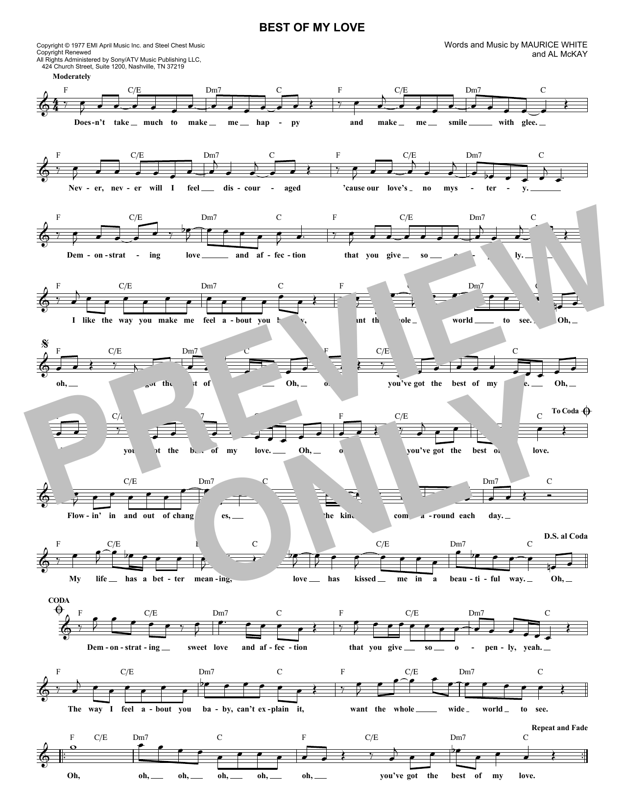 The Emotions Best Of My Love sheet music notes and chords. Download Printable PDF.