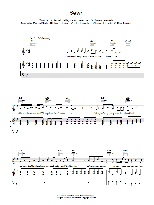 Learn to play The Feeling Sewn sheet music for Piano, Vocal & Guitar Chords in minutes. Price: 7.8900$ The Feeling Sewn sheet music notes and chords arranged for Piano, Vocal & Guitar Chords