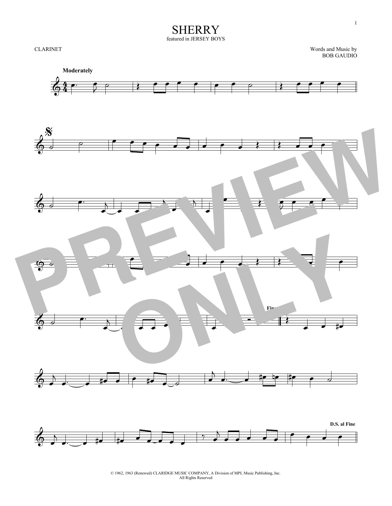 The Four Seasons Sherry sheet music notes and chords. Download Printable PDF.