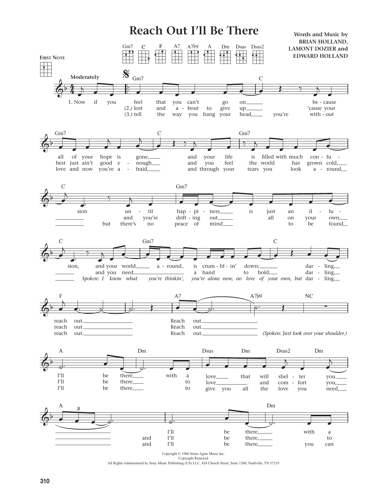 The Four Tops Reach Out I'll Be There (from The Daily Ukulele) (arr. Jim Beloff) sheet music notes and chords. Download Printable PDF.