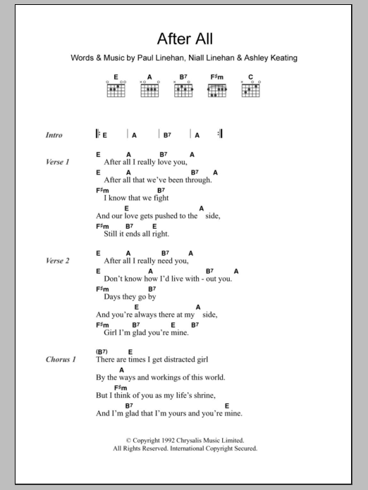 The Frank And Walters After All sheet music notes and chords. Download Printable PDF.