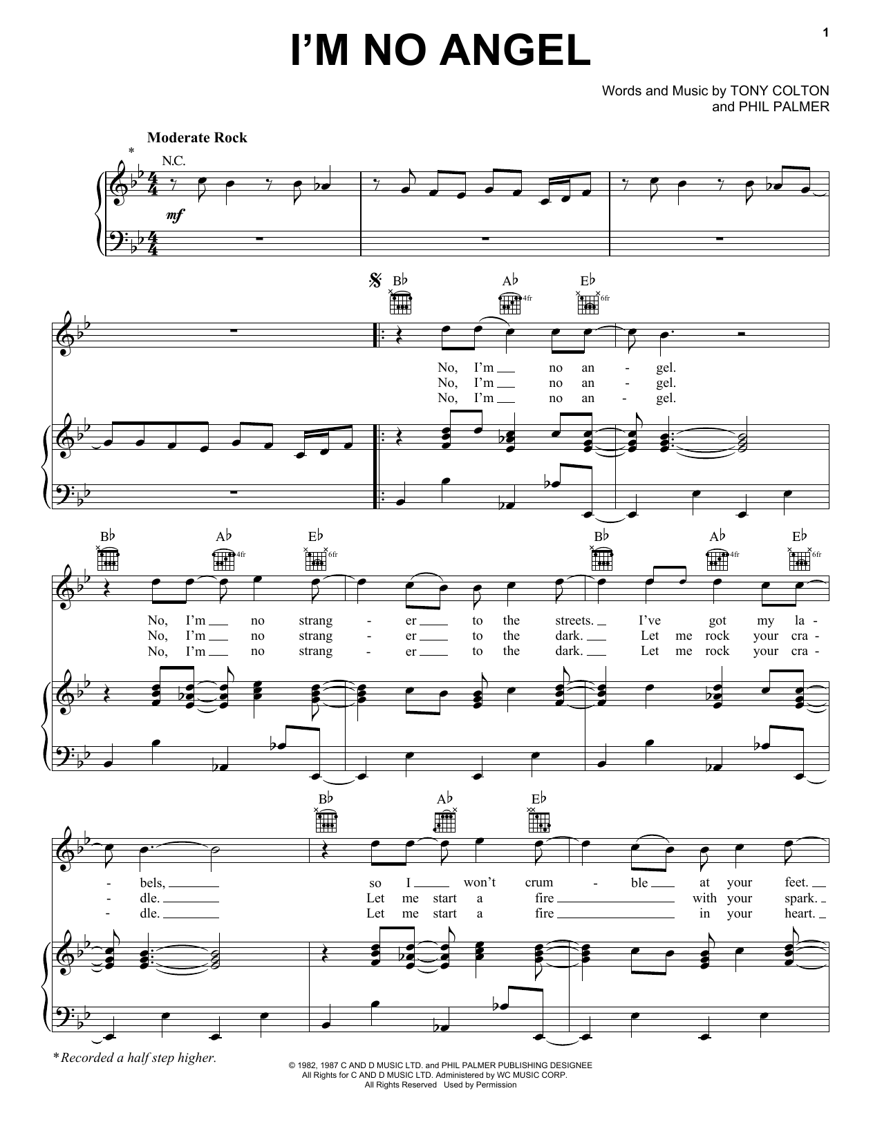 The Gregg Allman Band I'm No Angel sheet music notes and chords. Download Printable PDF.