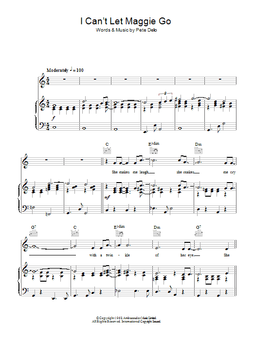 Learn to play The Honeybus I Can't Let Maggie Go sheet music for Piano, Vocal & Guitar Chords in minutes. Price: 7.8900$ The Honeybus I Can't Let Maggie Go sheet music notes and chords arranged for Piano, Vocal & Guitar Chords