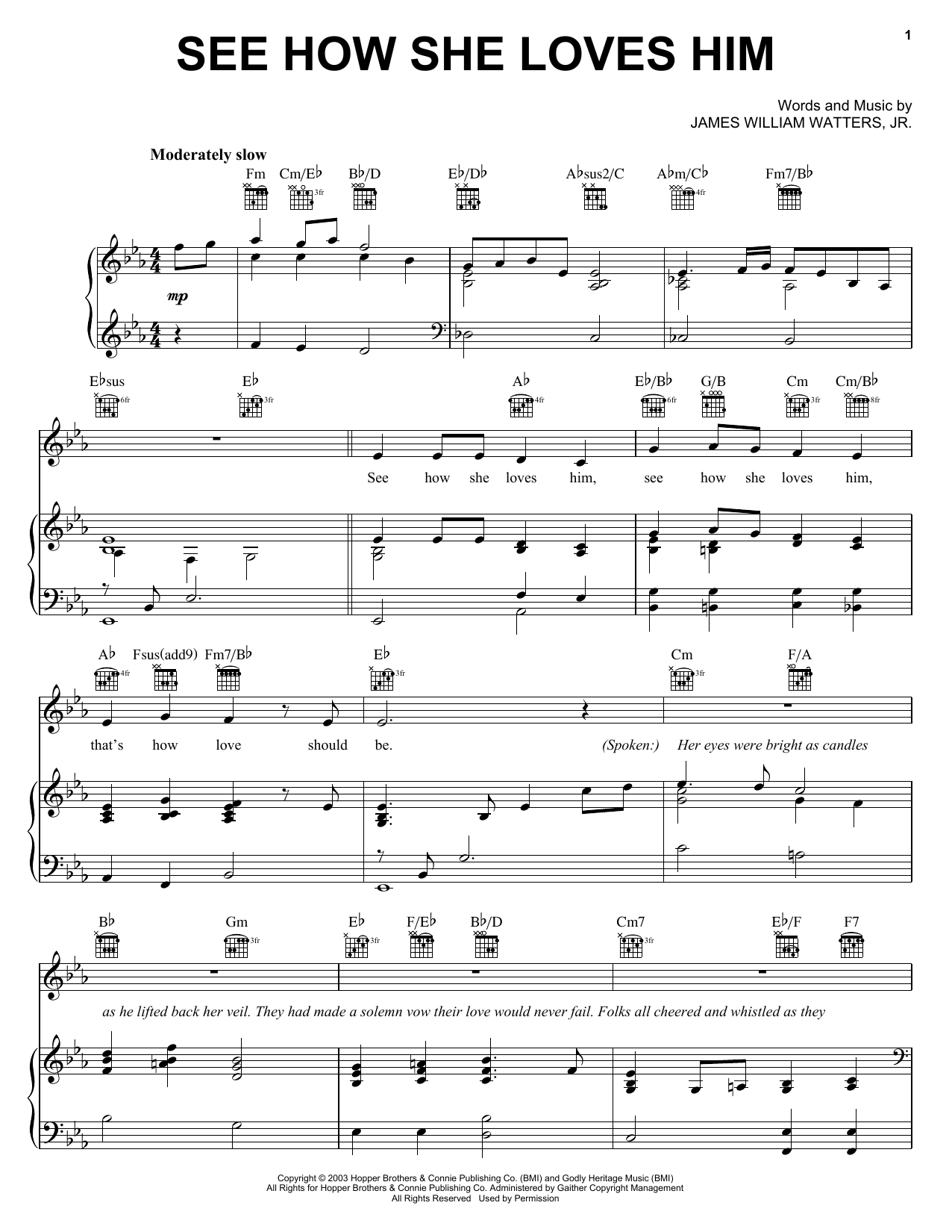 Learn to play The Hoppers See How She Loves Him sheet music for Piano, Vocal & Guitar Chords (Right-Hand Melody) in minutes. Price: 7.8900$ The Hoppers See How She Loves Him sheet music notes and chords arranged for Piano, Vocal & Guitar Chords (Right-Hand Melody)