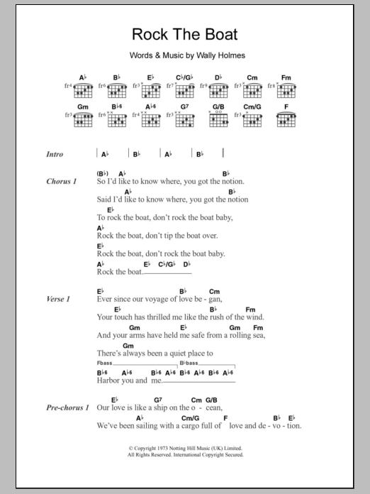 The Hues Corporation Rock The Boat sheet music notes and chords. Download Printable PDF.