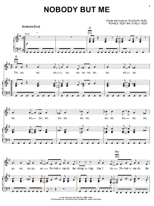 Learn to play The Human Beinz Nobody But Me sheet music for Piano, Vocal & Guitar Chords (Right-Hand Melody) in minutes. Price: 7.8900$ The Human Beinz Nobody But Me sheet music notes and chords arranged for Piano, Vocal & Guitar Chords (Right-Hand Melody)