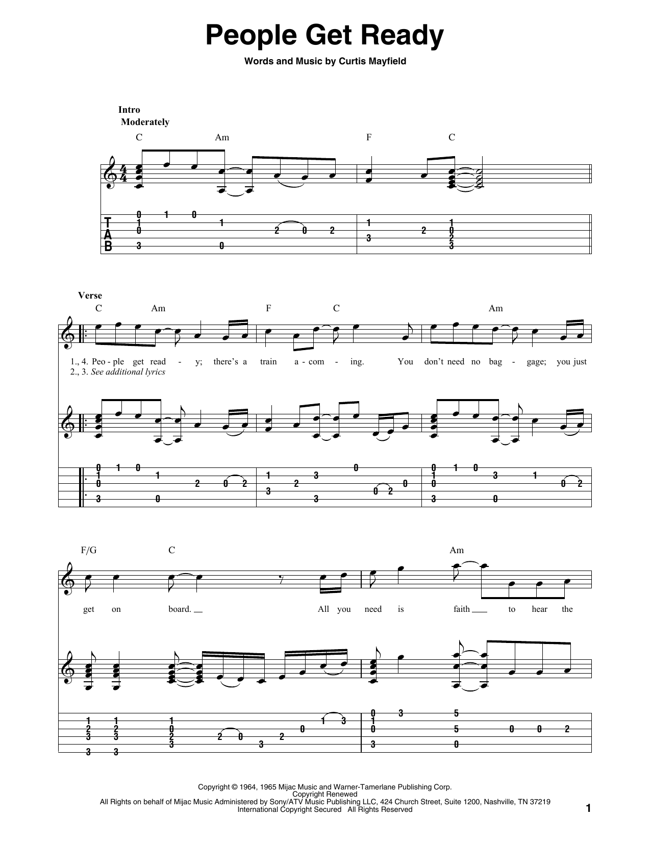 The Impressions People Get Ready sheet music notes and chords. Download Printable PDF.