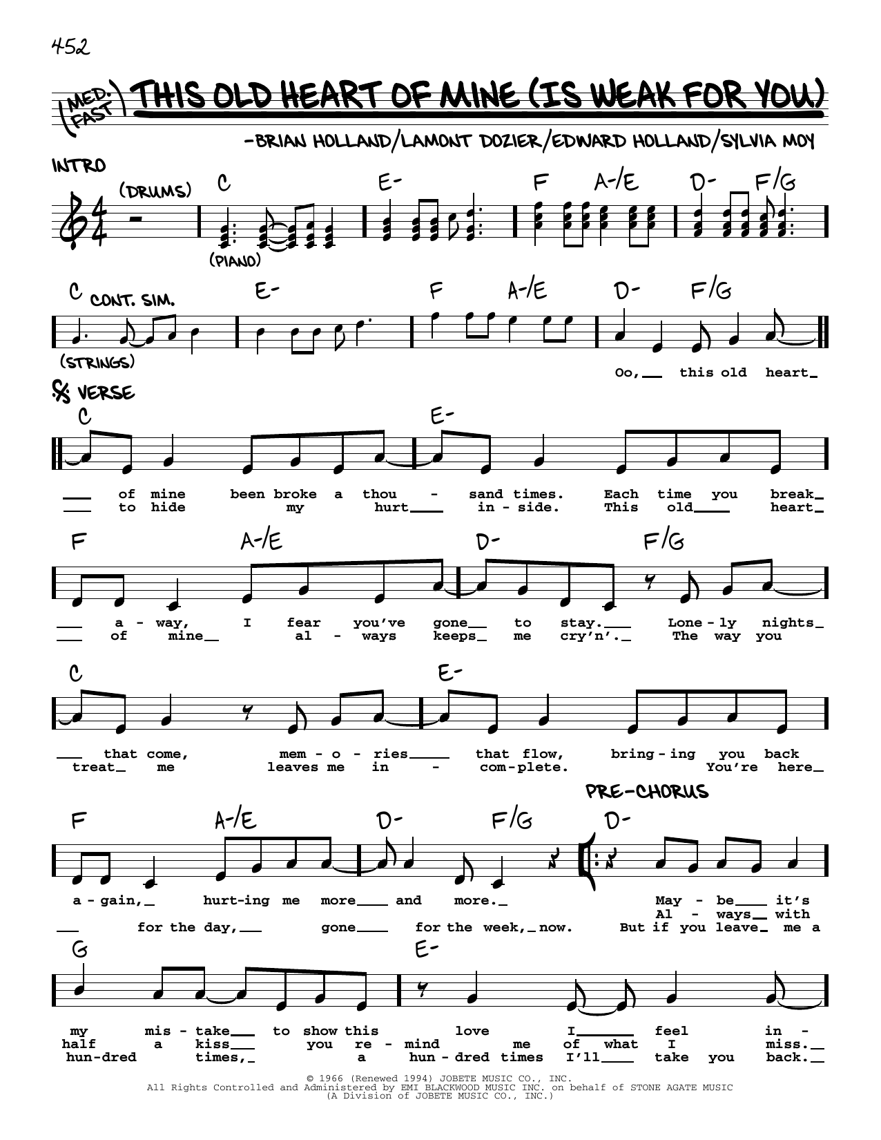 The Isley Brothers This Old Heart Of Mine (Is Weak For You) sheet music notes and chords. Download Printable PDF.