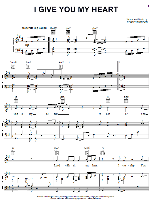 The Katinas I Give You My Heart sheet music notes and chords. Download Printable PDF.