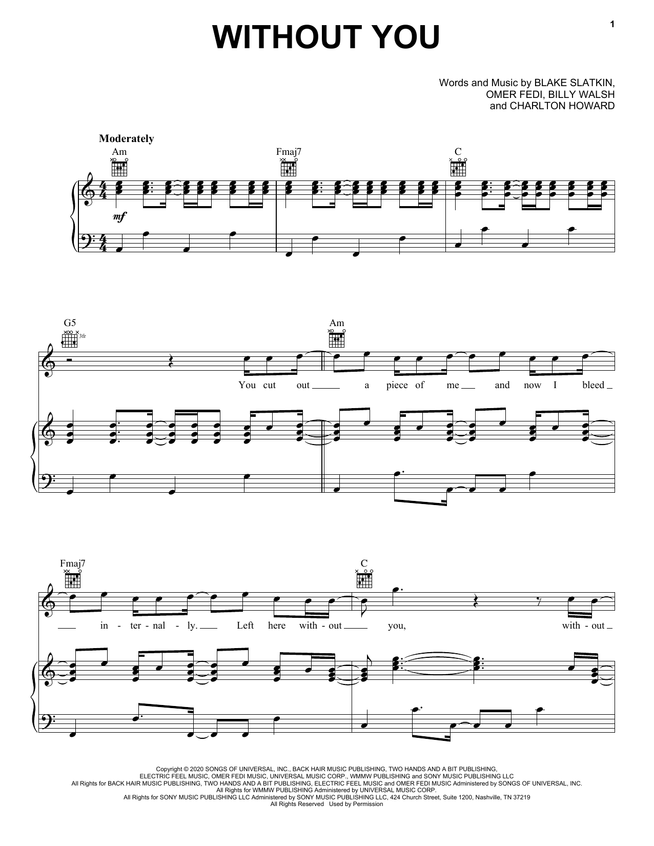 The Kid LAROI Without You sheet music notes and chords. Download Printable PDF.