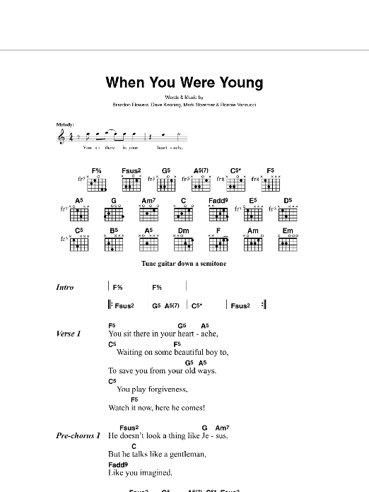 The Killers Bones sheet music notes and chords. Download Printable PDF.