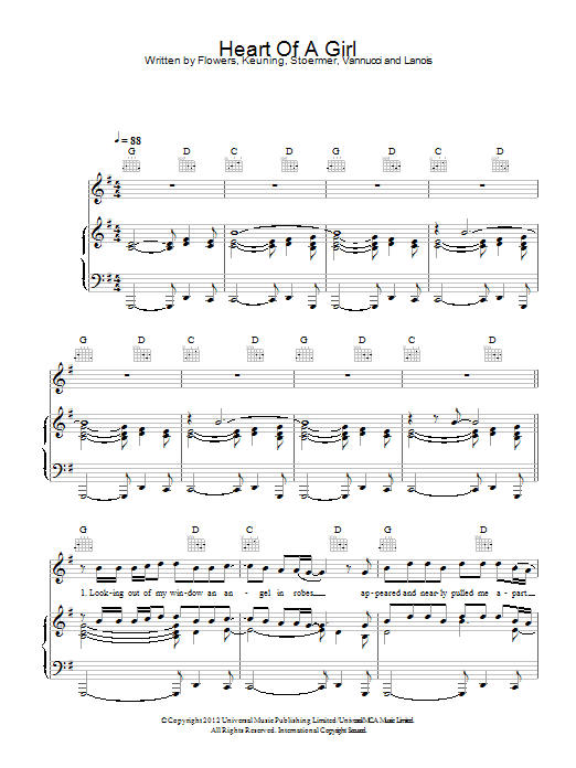 Learn to play The Killers Heart Of A Girl sheet music for Piano, Vocal & Guitar Chords in minutes. Price: 7.8900$ The Killers Heart Of A Girl sheet music notes and chords arranged for Piano, Vocal & Guitar Chords