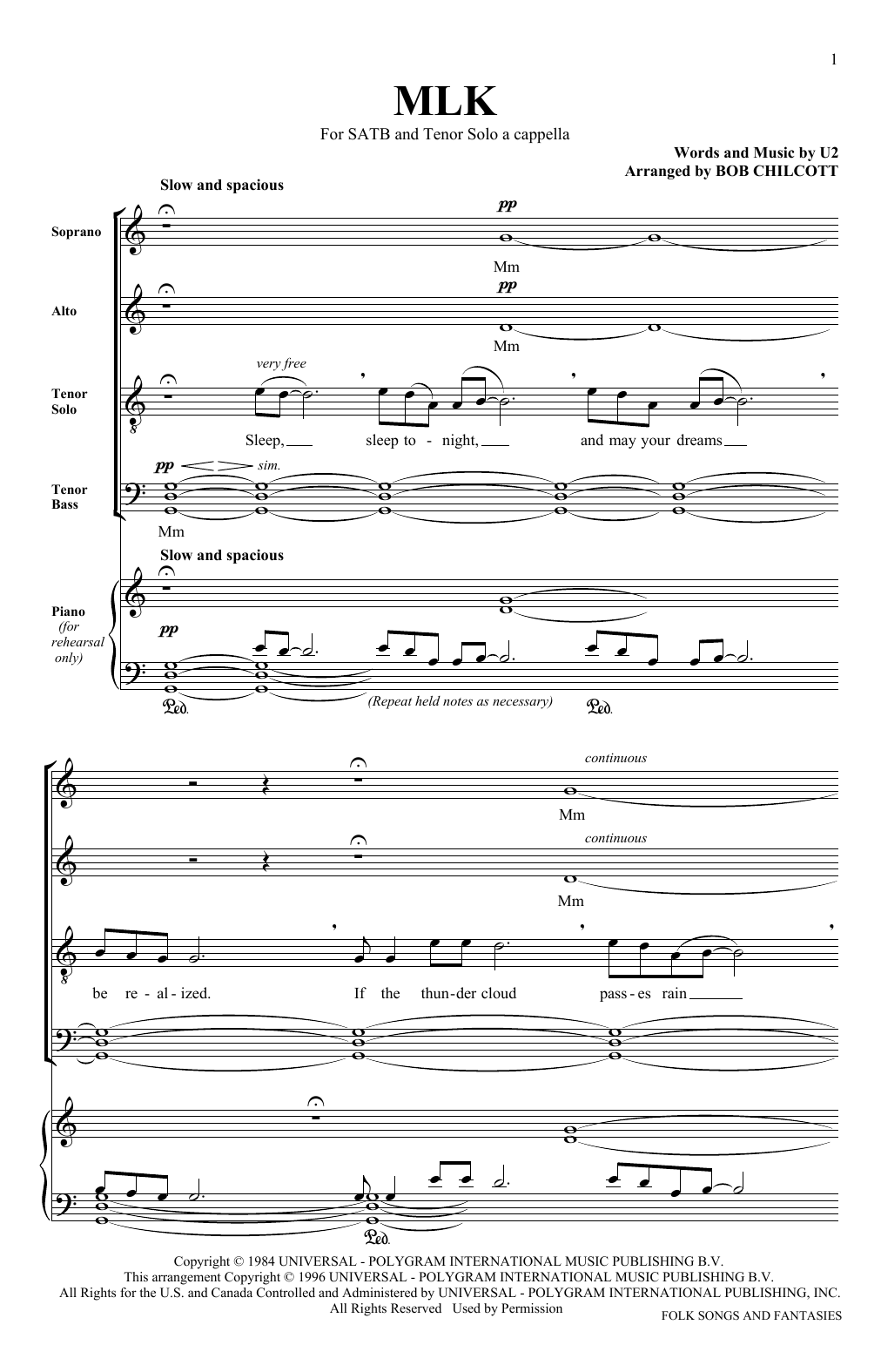 The King's Singers MLK sheet music notes and chords. Download Printable PDF.