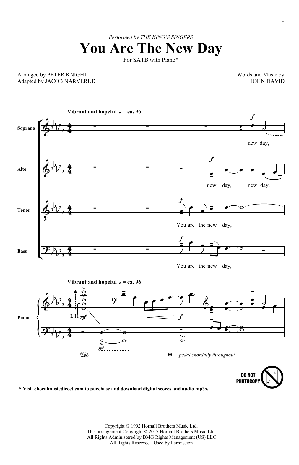 Jacob Narverud You Are The New Day sheet music notes and chords. Download Printable PDF.