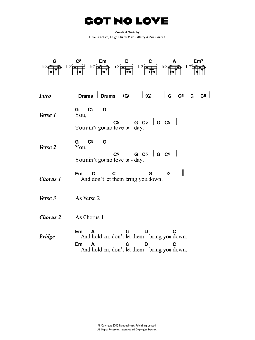 Learn to play The Kooks Got No Love sheet music for Guitar Tab in minutes. Price: 7.8900$ The Kooks Got No Love sheet music notes and chords arranged for Guitar Tab