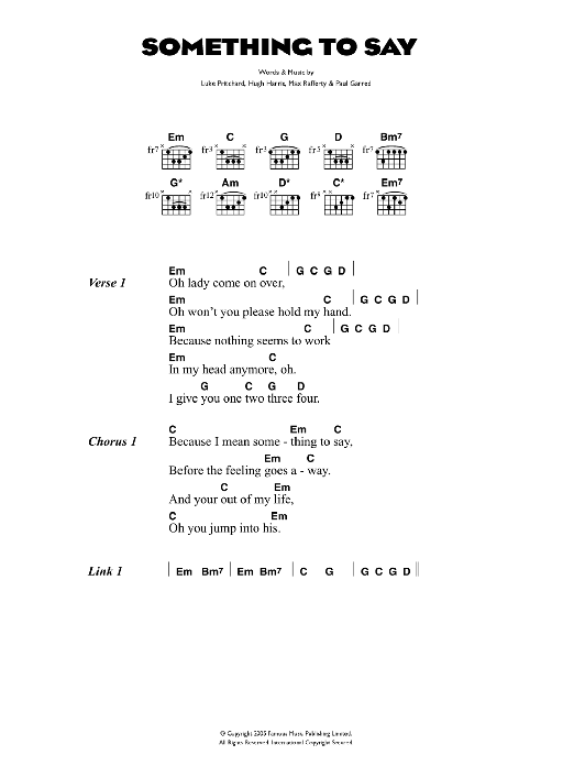 The Kooks Something To Say sheet music notes and chords. Download Printable PDF.