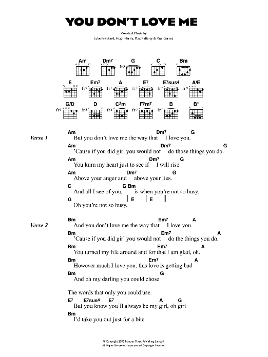 Learn to play The Kooks You Don't Love Me sheet music for Guitar Tab in minutes. Price: 7.8900$ The Kooks You Don't Love Me sheet music notes and chords arranged for Guitar Tab