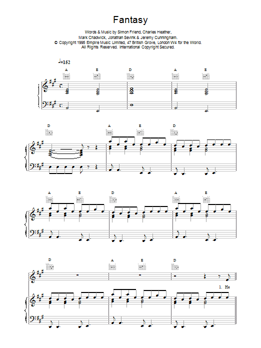 Learn to play The Levellers Fantasy sheet music for Piano, Vocal & Guitar Chords in minutes. Price: 7.8900$ The Levellers Fantasy sheet music notes and chords arranged for Piano, Vocal & Guitar Chords