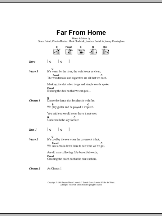 The Levellers Far From Home sheet music notes and chords. Download Printable PDF.