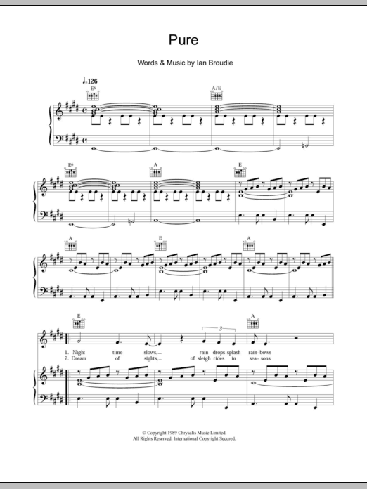 Learn to play The Lightning Seeds Pure sheet music for Guitar Chords/Lyrics in minutes. Price: 4.4900$ The Lightning Seeds Pure sheet music notes and chords arranged for Guitar Chords/Lyrics