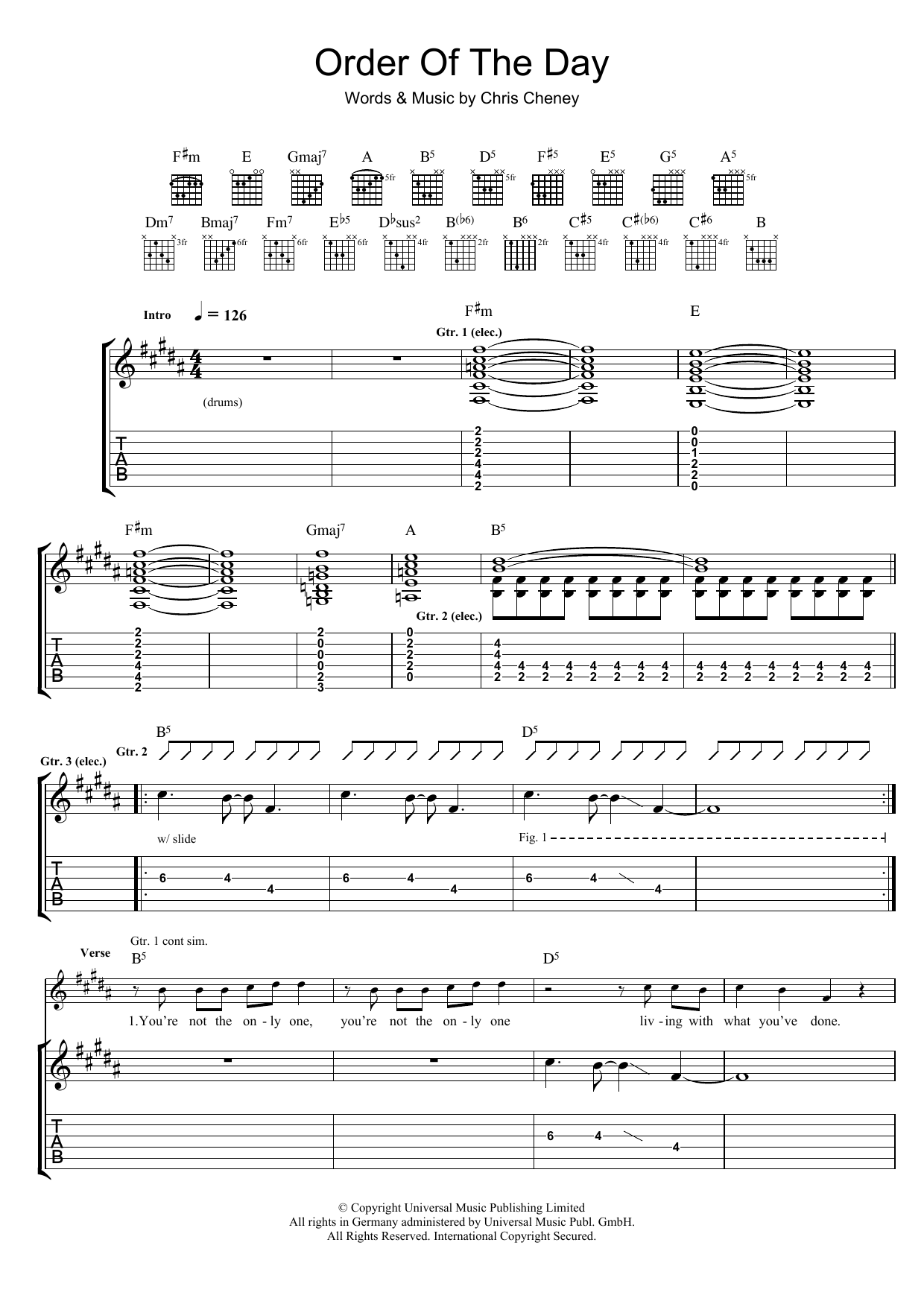 Learn to play The Living End Order Of The Day sheet music for Guitar Tab in minutes. Price: 7.8900$ The Living End Order Of The Day sheet music notes and chords arranged for Guitar Tab