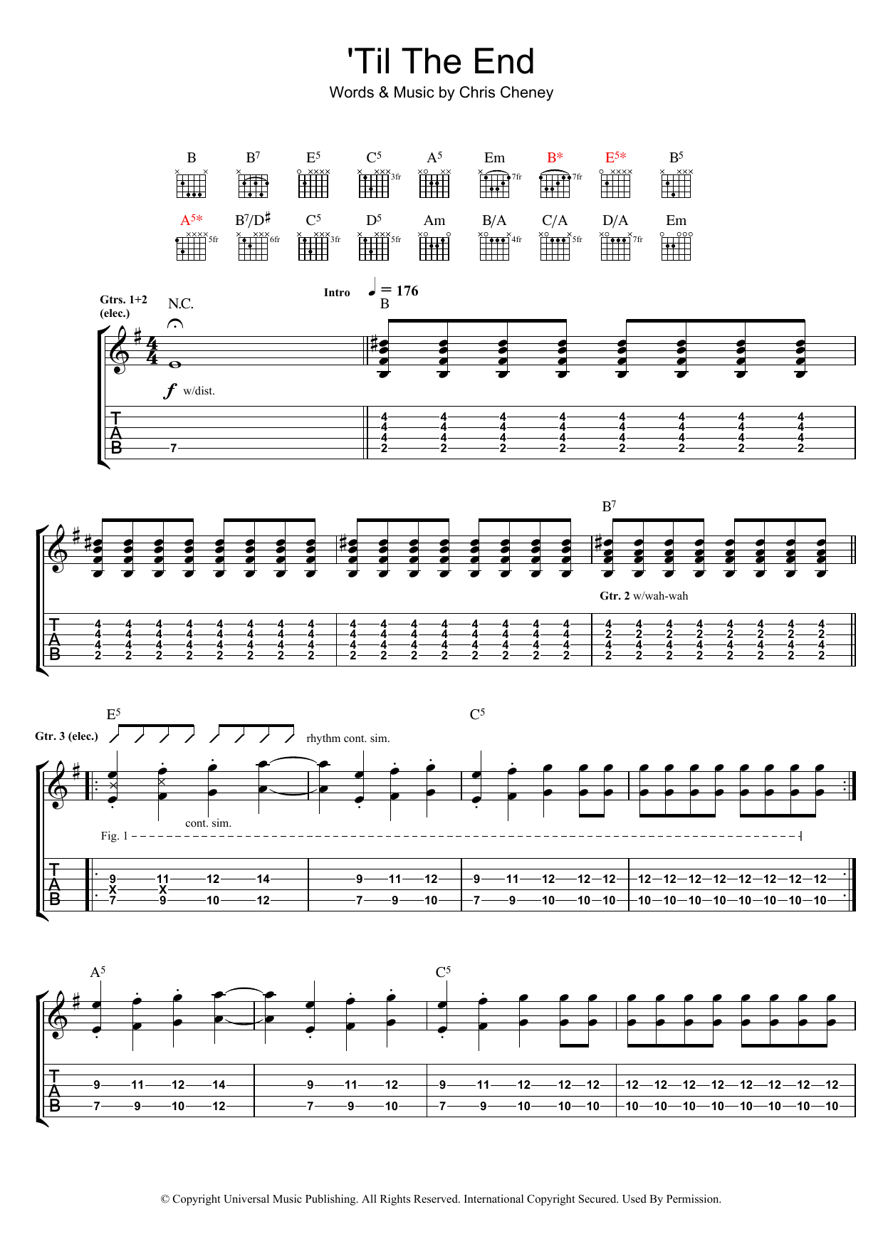 Learn to play The Living End 'Til The End sheet music for Guitar Tab in minutes. Price: 7.8900$ The Living End 'Til The End sheet music notes and chords arranged for Guitar Tab