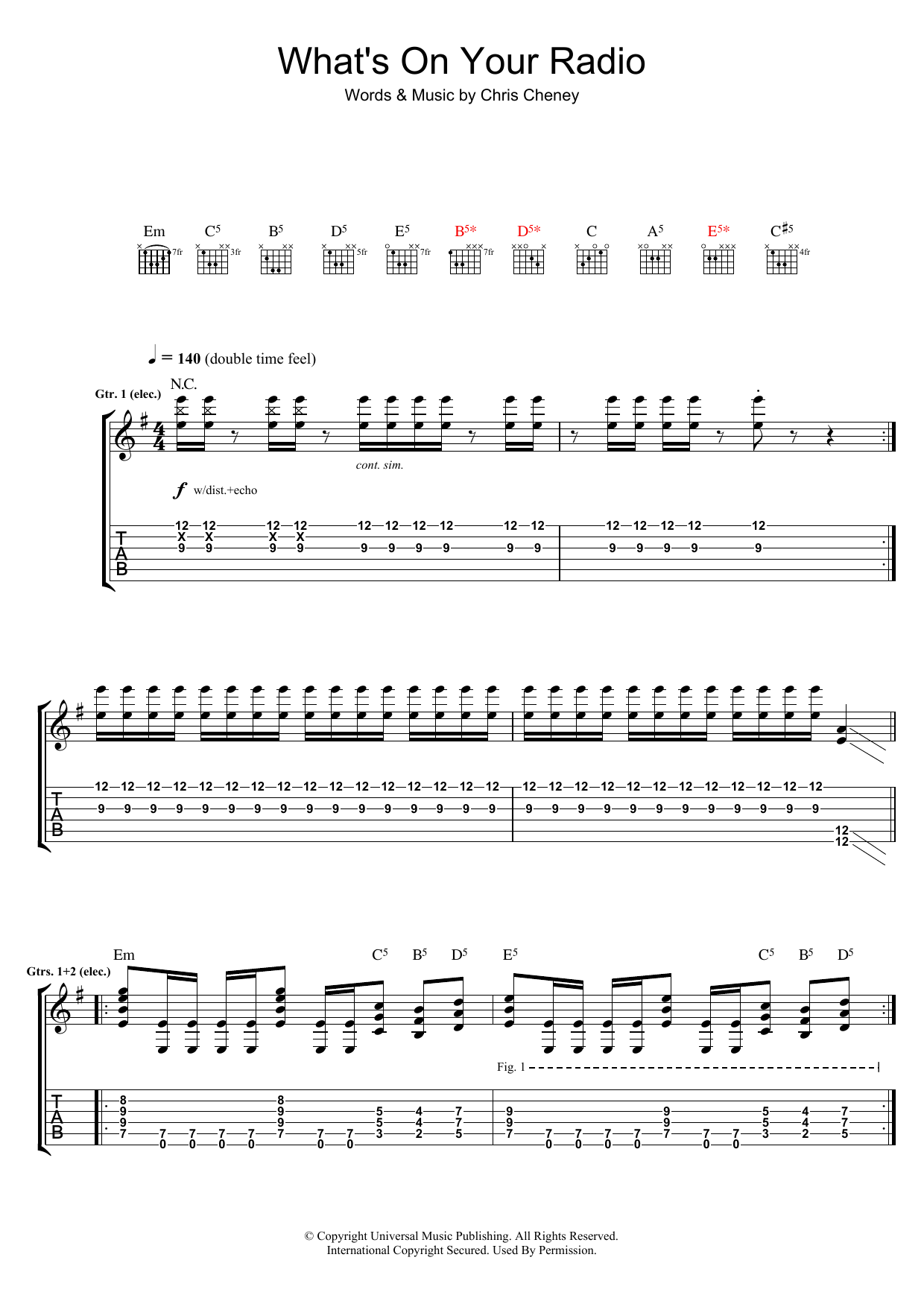 Learn to play The Living End What's On Your Radio sheet music for Guitar Tab in minutes. Price: 7.8900$ The Living End What's On Your Radio sheet music notes and chords arranged for Guitar Tab