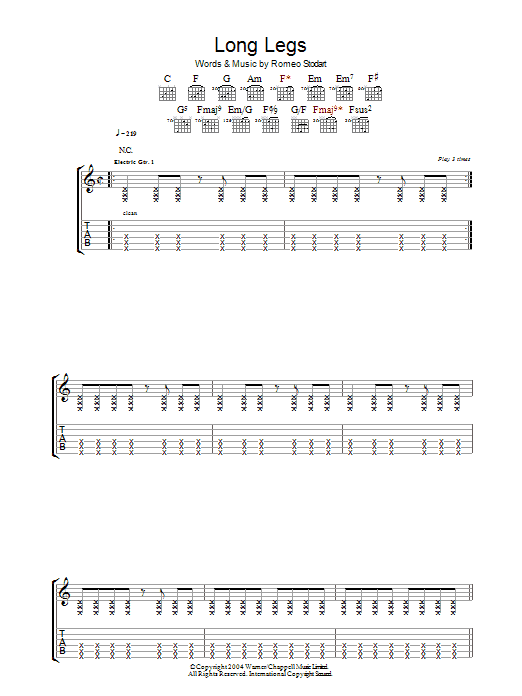 Learn to play The Magic Numbers Long Legs sheet music for Guitar Tab in minutes. Price: 7.8900$ The Magic Numbers Long Legs sheet music notes and chords arranged for Guitar Tab