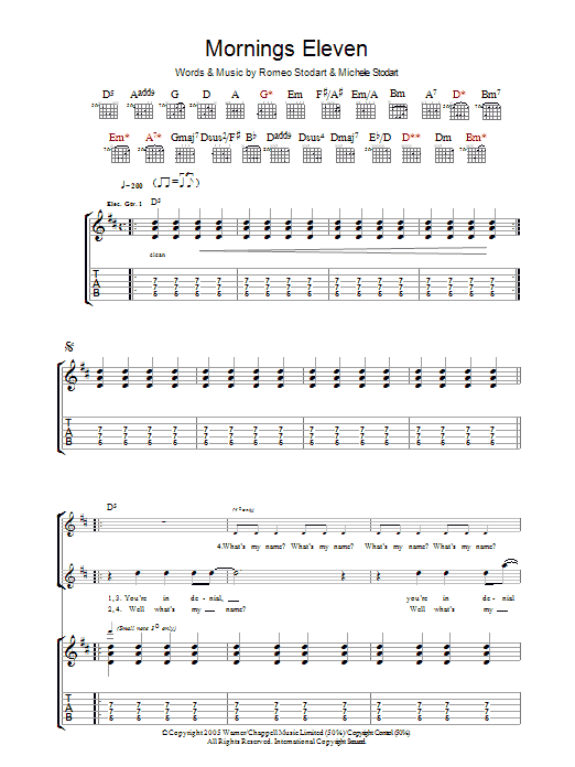 Learn to play The Magic Numbers Mornings Eleven sheet music for Guitar Tab in minutes. Price: 7.8900$ The Magic Numbers Mornings Eleven sheet music notes and chords arranged for Guitar Tab