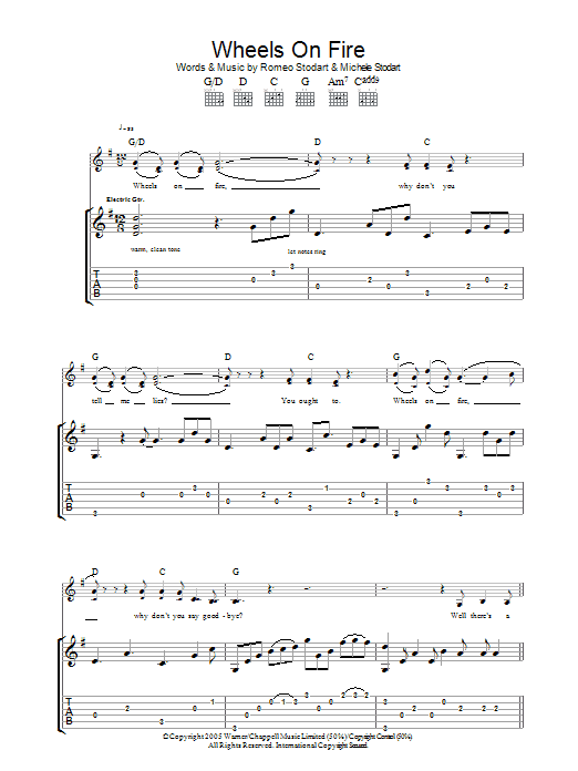 Learn to play The Magic Numbers Wheels On Fire sheet music for Guitar Tab in minutes. Price: 7.8900$ The Magic Numbers Wheels On Fire sheet music notes and chords arranged for Guitar Tab