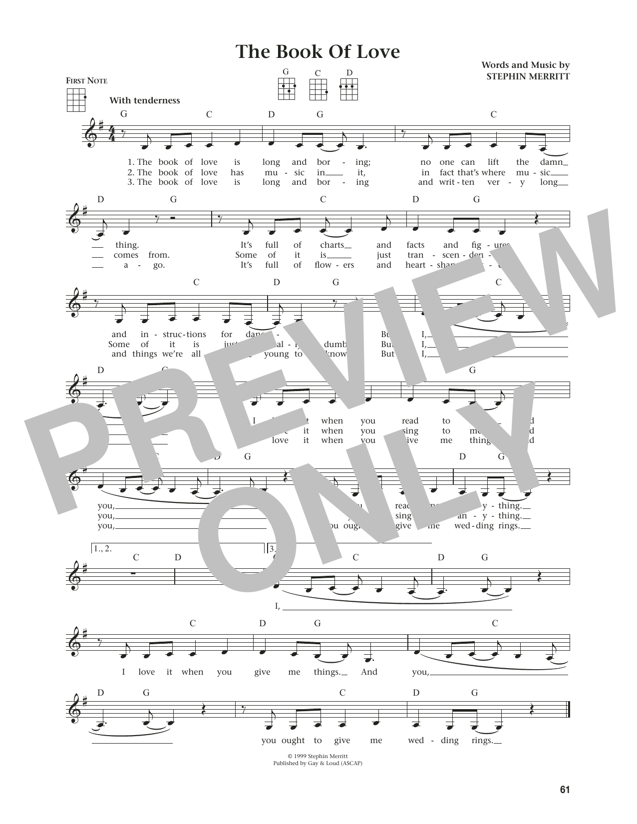 The Magnetic Fields The Book Of Love (from The Daily Ukulele) (arr. Jim Beloff) sheet music notes and chords. Download Printable PDF.