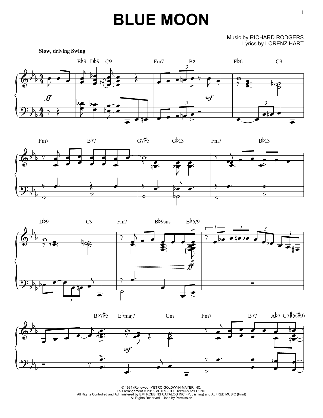 The Marcels Blue Moon [Jazz version] (arr. Brent Edstrom) sheet music notes and chords. Download Printable PDF.