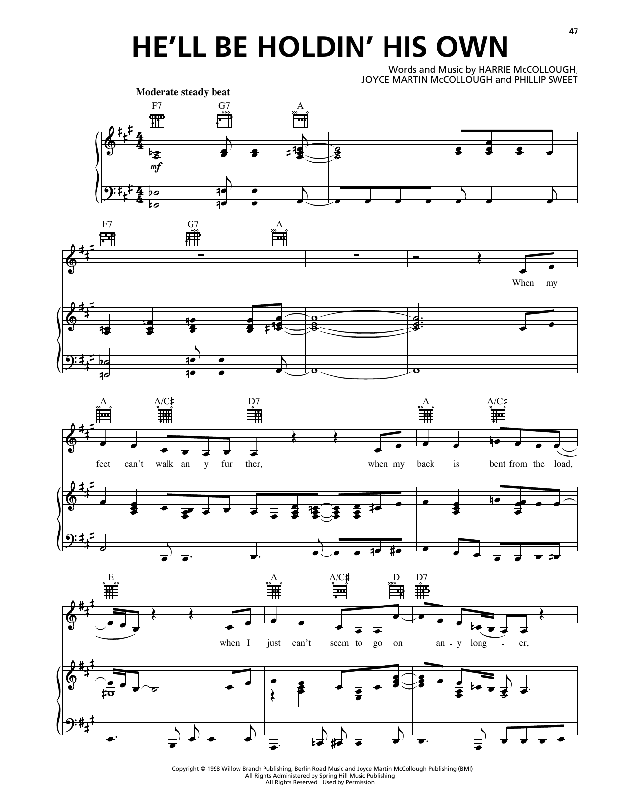 Learn to play The Martins He'll Be Holdin' His Own sheet music for Piano, Vocal & Guitar Chords (Right-Hand Melody) in minutes. Price: 7.8900$ The Martins He'll Be Holdin' His Own sheet music notes and chords arranged for Piano, Vocal & Guitar Chords (Right-Hand Melody)