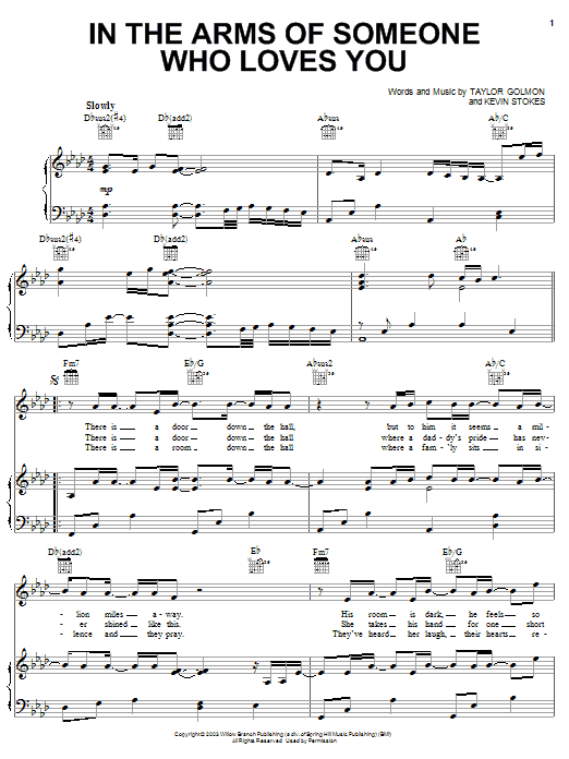 The Martins In The Arms Of Someone Who Loves You sheet music notes and chords arranged for Piano, Vocal & Guitar Chords (Right-Hand Melody)